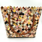 "MARA" Handmade Magazine Tote Bag Brown - By Hands from Claudia