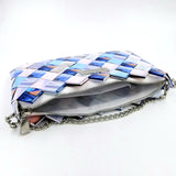 "IRIS" Purse with Silver Chain Blue - By Hands from Claudia