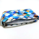 "IRIS" Purse with Silver Chain Blue - By Hands from Claudia