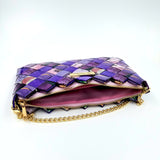 "IRIS" Purse with Gold Chain-Purple - By Hands from Claudia