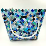 "MARA" Handmade Magazine Tote Bag Blue - By Hands from Claudia