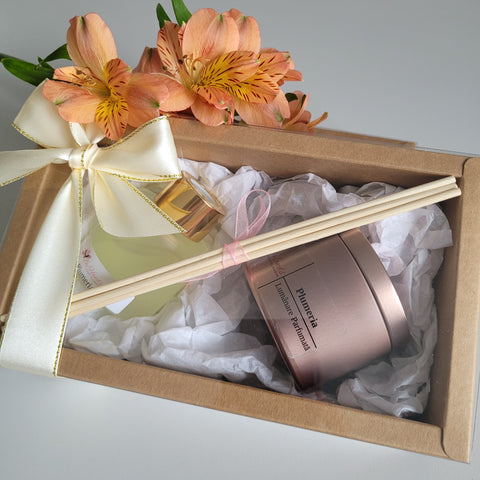 Set Cadou PLUMERIA - Parfum & Lumânare