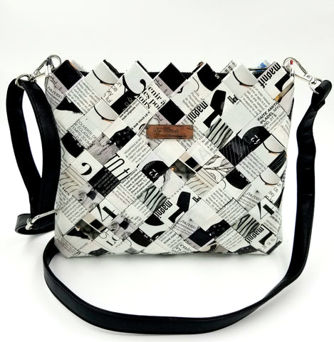 "SERENA" Messenger & Cross Body Bag Black&White - By Hands from Claudia