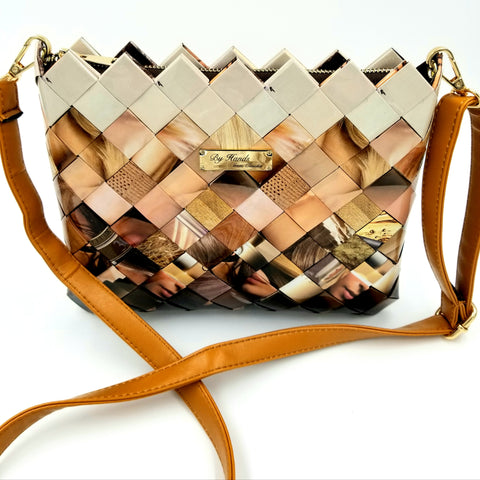 "SERENA" Messenger & Cross Body Bag Degrade Brown - By Hands from Claudia