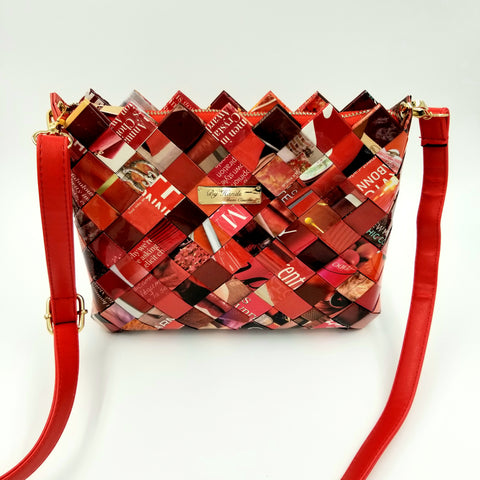 "SERENA" Messenger & Cross Body Bag Red - By Hands from Claudia