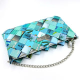"IRIS" Purse with Silver Chain Turquoise - By Hands from Claudia