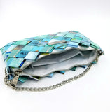 "IRIS" Purse with Silver Chain Turquoise - By Hands from Claudia