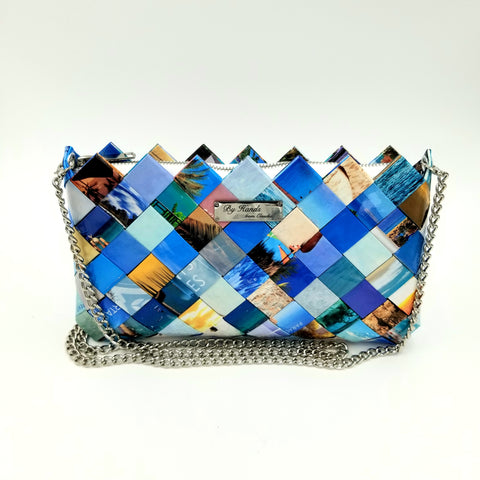 "IRIS" Purse with Silver Chain Blue - By Hands from Claudia