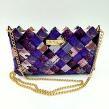"IRIS" Purse with Gold Chain-Purple - By Hands from Claudia
