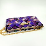 "IRIS" Purse with Gold Chain-Purple - By Hands from Claudia