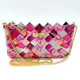 "IRIS" Purse with Gold Chain-Pink - By Hands from Claudia