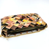 "IRIS" Purse with Gold Chain-Brown - By Hands from Claudia