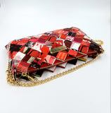 "IRIS" Purse with Gold Chain Red - By Hands from Claudia