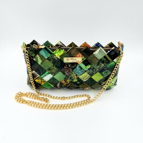 "IRIS" Purse with Gold Chain Green - By Hands from Claudia