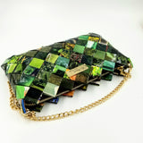"IRIS" Purse with Gold Chain Green - By Hands from Claudia