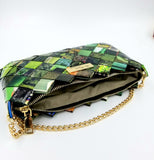 "IRIS" Purse with Gold Chain Green - By Hands from Claudia