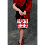 "CLARA" Unique Handmade Handbag Red&White - By Hands from Claudia